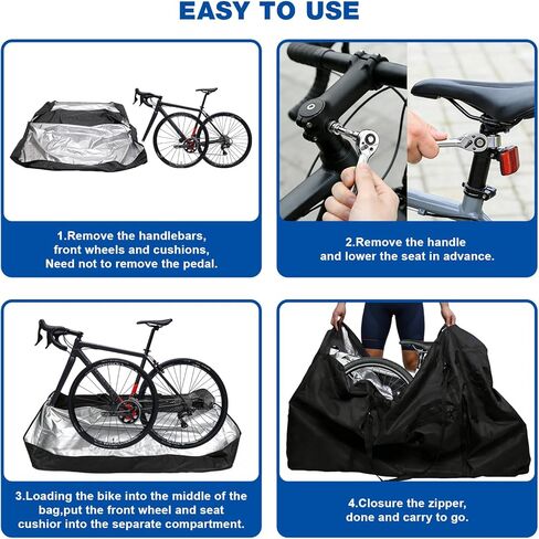 Bike Travel Bag - Upgraded Portable Folding Bike Travel Bag, Waterproof Transport Storage Bag for 26-29 Inch Mountain Bikes, 55.11"×10.82"×31.29 " in Saudi Arabia