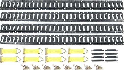 GXYWADY أسود 28 حزمة 5' E-Track Tie-Down Rail Kit للدراجات النارية الدراجات تأمين الملحقات in Saudi Arabia
