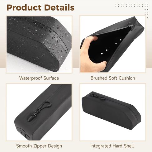 إطار دراجة وحقيبة أنبوبية علوية، مقاومة للماء مع هيكل من مادة TPU، مقاومة للصدمات، تناسب حصى الطريق MTB، سحاب سريع التثبيت، تصميم ضيق، أسود، 8.7 × 2.6 × 2.2 بوصة in Kuwait