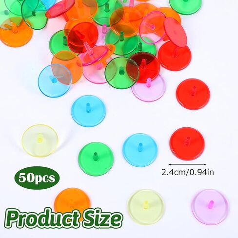 50 Pcs Golf Ball Marker, Multicolor Plastic Flat Round Golfs Mark Accessories Set Transparent Position Markers (24 mm) in Saudi Arabia