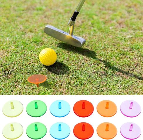50 Pcs Golf Ball Marker, Multicolor Plastic Flat Round Golfs Mark Accessories Set Transparent Position Markers (24 mm) in Saudi Arabia