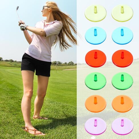 50 Pcs Golf Ball Marker, Multicolor Plastic Flat Round Golfs Mark Accessories Set Transparent Position Markers (24 mm) in Saudi Arabia