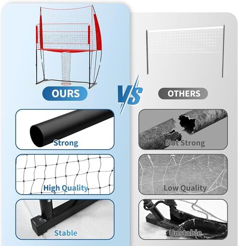 IDEALHOUSE Portable Volleyball Net 8x11 FT, Height Adjustable Volleyball Equipment with Carry Bag, Easy Setup Training Net for Indoor, Outdoor, Beach, Backyard in Saudi Arabia