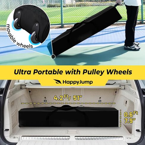 معدات تدريب الكرة الطائرة الاحترافية القابلة للتعديل مقاس 8 × 11 قدمًا من Happy Jump، 3 مستويات ارتفاع (6.5-8 قدم)، 2026 معززة لمقاومة التمزق والتأثير، تتضمن الكرة الطائرة للتدريب الداخلي/الخارجي in Kuwait