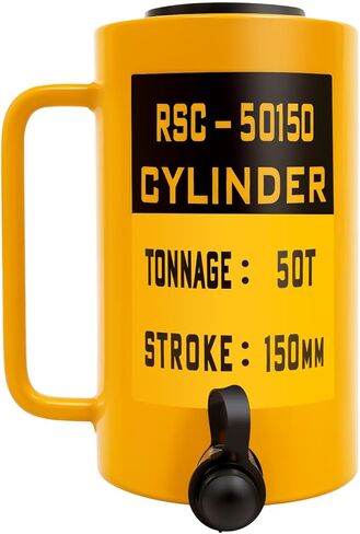 50T Hydraulic Cylinder Jack, Solid Ram Hydraulic Cylinder 6"/150mm Stroke Single Acting Portable Hydraulic Solid Jack Industrial Lifting Jack Ram in Kuwait