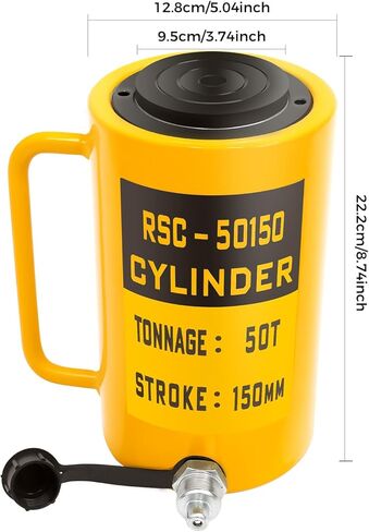 50T Hydraulic Cylinder Jack, Solid Ram Hydraulic Cylinder 6"/150mm Stroke Single Acting Portable Hydraulic Solid Jack Industrial Lifting Jack Ram in Kuwait