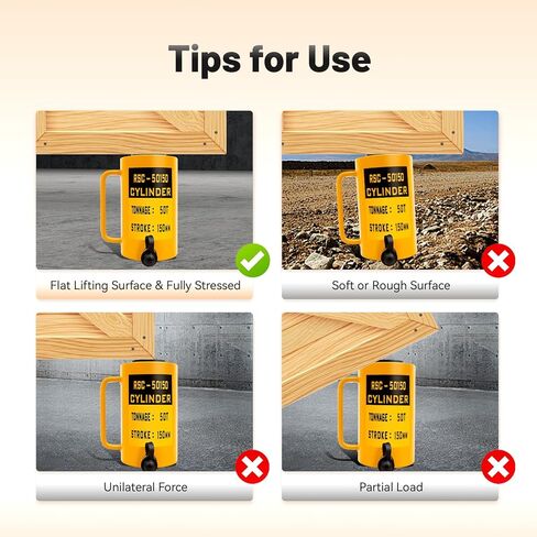50T Hydraulic Cylinder Jack, Solid Ram Hydraulic Cylinder 6"/150mm Stroke Single Acting Portable Hydraulic Solid Jack Industrial Lifting Jack Ram in Kuwait