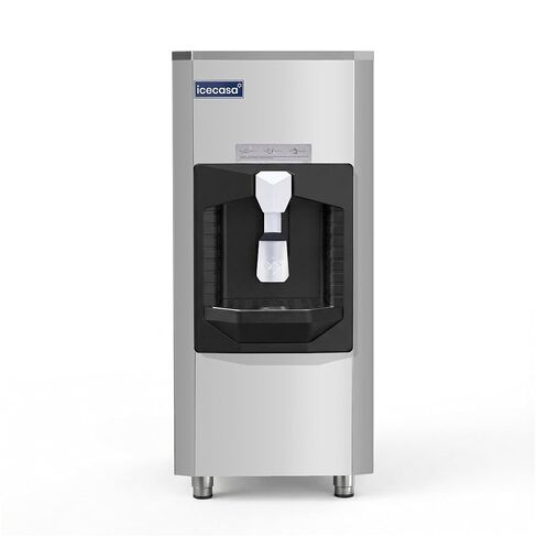 ICECASA Commercial Ice Dispenser Touchless Dispensing 130 lbs Capacity, ETL Listed,Stainless Steel Automatic Ice Dispensing Bin Compatible with Modular Ice Maker Head for Motels,Gyms,Buffet,Hotels in Saudi Arabia