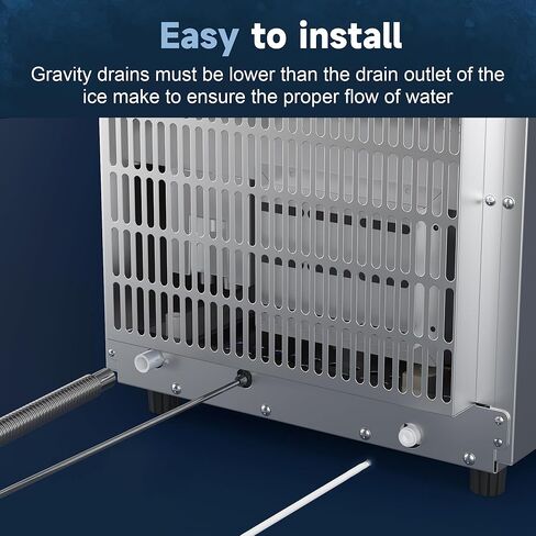 Coolski 15" W Commercial Under Counter Ice Maker Machine, Stainless Steel Outdoor Built-in Freestanding Ice Maker for Home Bar Restaurant, 80 Lbs/Day, 30 Lbs Storage, Auto-Cleaning, in Kuwait