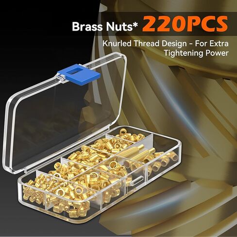 مجموعة أدوات إدراج الحرارة 80 وات مجموعة أدوات إدراج الحرارة أطراف حديدية و220 قطعة إدراجات مترابطة صواميل نحاسية للطباعة ثلاثية الأبعاد والبلاستيك in Kuwait