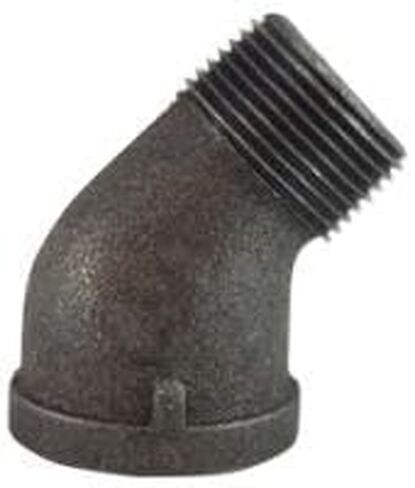 MIDLAND INDUSTRIES 65200 45 deg Street Elbow, 1/8 in MPT x 1/8 in FPT, Iron, Black, 150 lb in Kuwait