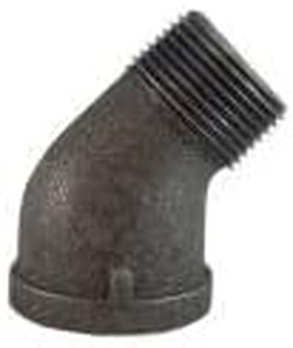 MIDLAND INDUSTRIES 65200 45 deg Street Elbow, 1/8 in MPT x 1/8 in FPT, Iron, Black, 150 lb in Kuwait