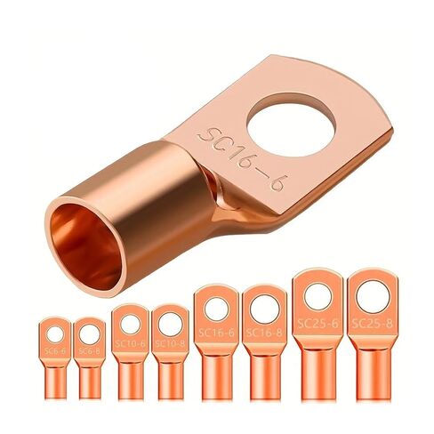 fengpeng 60PCS SC Tinned Copper Lug Ring Wire Connectors Bare Cable Terminal Kit for DIY Electrical Projects(Silver 60pcs) in Kuwait