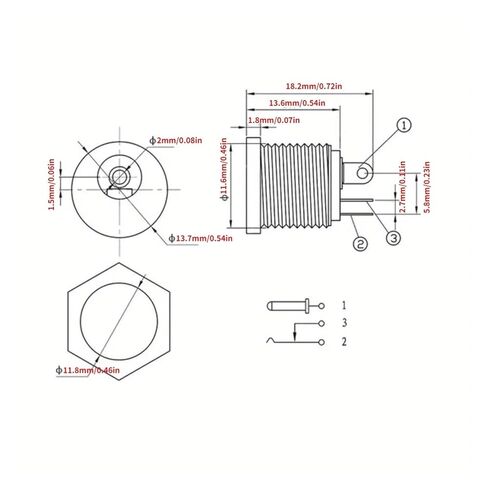 fengpeng Durable 10Pcs DC Power Plug Male Female Jack Socket Nut Panel Mount Connectors Set 5.5x2.1mm 3.5x1.3mm 2.1 .5mm Connector in Kuwait