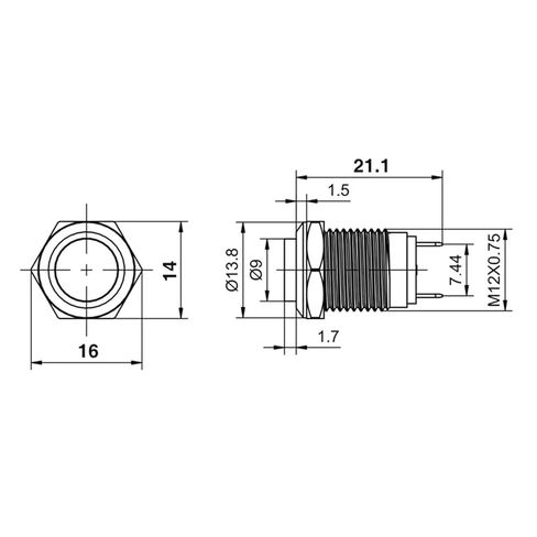 fengpeng 1pcs 12mm Waterproof Momentary High Round Metal Push Button Switch Car Start Horn Speaker Bell Automatic Reset Metal Switch in Kuwait