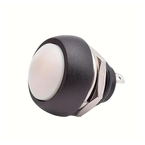 fengpeng 5/10pcs 12mm 2-pin momentary Switch PBS 33B mini Plastic Button Round Head ON-Off Waterproof Power Reset Non Locking(White,5pcs) in Kuwait