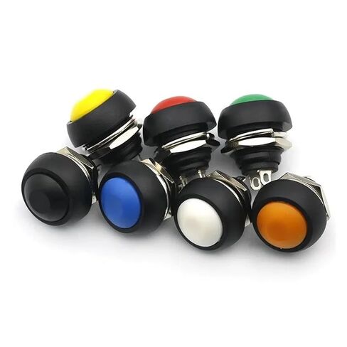 fengpeng 5/10pcs 12mm 2-pin momentary Switch PBS 33B mini Plastic Button Round Head ON-Off Waterproof Power Reset Non Locking(White,5pcs) in Kuwait