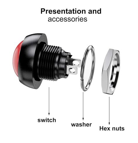 fengpeng 5/10pcs 12mm 2-pin momentary Switch PBS 33B mini Plastic Button Round Head ON-Off Waterproof Power Reset Non Locking(White,5pcs) in Kuwait