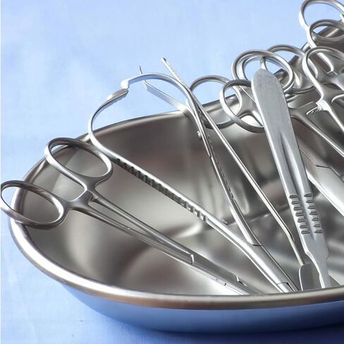 8" Stainless Steel Kidney Tray, Basin Emesis Bowl for Soiled Dressings, Reusable Dental Lab Instruments, Metal Kidney Dish in Saudi Arabia