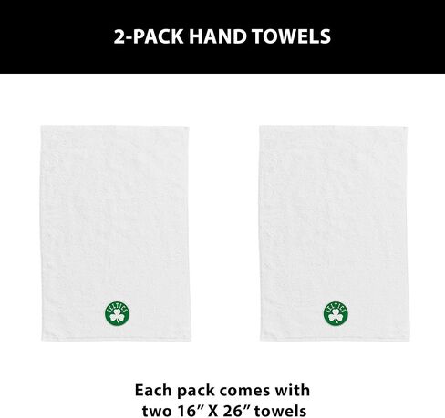 NORTHWEST Boston Celtics NBA Team Logo Hand Towel 2 Pack 16 x 26 Inches in Saudi Arabia