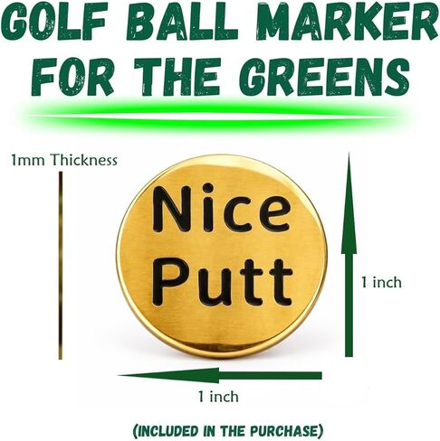 Golf Ball Marker for Men and Women 3Pcs Gold Novelty Golf Ball Markers with Funny Words, Unique Golf Gifts for Golfer Bag Putter Greens Driver Used Balls in Saudi Arabia
