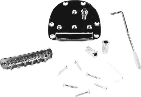Electric Guitar Bridge Tailpiece Kit, Jazz Guitar Bridge Replacement, Metal Bridge Tailpiece with Screws and Accessories, Semi Hollow Jazz Guitar Alternative for Electric in Kuwait