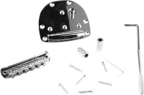 Electric Guitar Bridge Tailpiece Kit, Jazz Guitar Bridge Replacement, Metal Bridge Tailpiece with Screws and Accessories, Semi Hollow Jazz Guitar Alternative for Electric in Kuwait