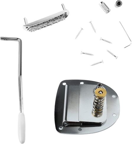 Electric Guitar Bridge Tailpiece Kit, Jazz Guitar Bridge Replacement, Metal Bridge Tailpiece with Screws and Accessories, Semi Hollow Jazz Guitar Alternative for Electric in Kuwait