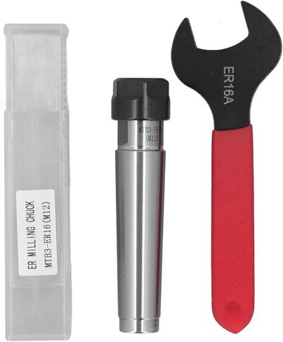 ER16 Collet Chuck Holder for CNC Lathes 3MT Manganese Steel 1-10mm Clamping Range with ER16A Wrench Storage Box Compatible with Milling Drilling Machines Bench Lathes in Saudi Arabia