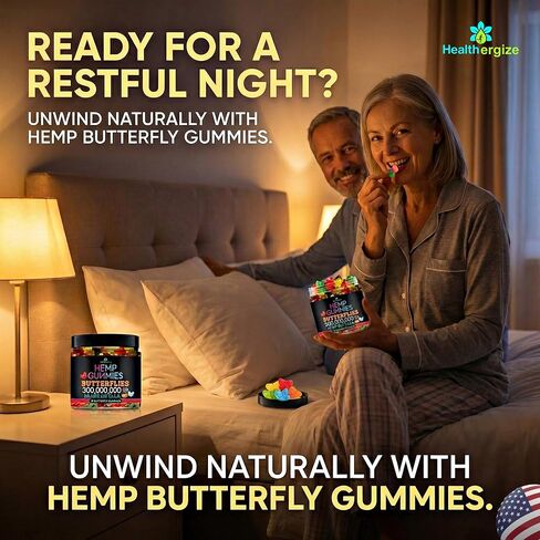 Hemp Gummies for Deep Sleep-Calm Night Relaxing Days-Hemp Gummy Butterfly Edibles-Made in USA-96 Count in Kuwait