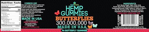 Hemp Gummies for Deep Sleep-Calm Night Relaxing Days-Hemp Gummy Butterfly Edibles-Made in USA-96 Count in Kuwait