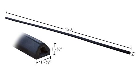 Vestil M-2-120 Extruded Rubber Fender Bumper 120 In. x 1.875 In. x 1.5 In. Black in Saudi Arabia
