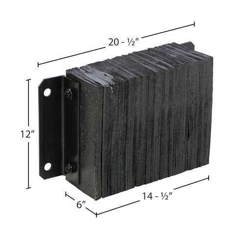 Vestil 1218-6 Laminated Rubber Dock Bumper 12 In. x 18 In. x 6 In. Black in Saudi Arabia