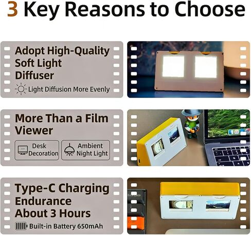 عارض أفلام 135، عارض إطار صور فيلم عكسي، يمكن أن يحمل مشبكين فيلم 135، سمك أقل من 2 مم، تصميم قابل لإعادة الشحن، يمكن استخدامه أيضًا كإضاءة ليلية صغيرة in Kuwait