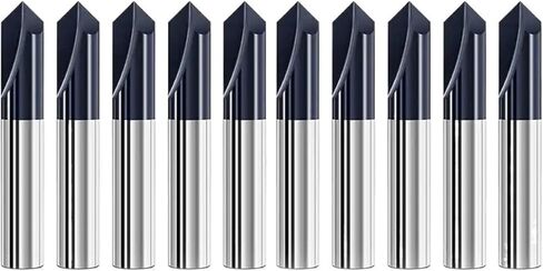 10 قطعة 90 درجة الشطب نهاية مطحنة 6 مللي متر عرقوب 2 المزامير الصلبة كربيد التنغستن الخامس الأخدود راوتر بت لنحت Deburr in Kuwait