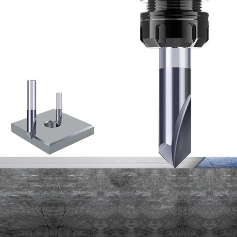 10 قطعة 90 درجة الشطب نهاية مطحنة 6 مللي متر عرقوب 2 المزامير الصلبة كربيد التنغستن الخامس الأخدود راوتر بت لنحت Deburr in Kuwait
