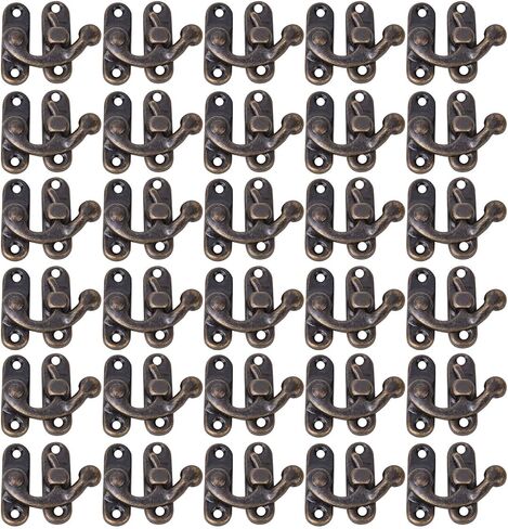 Kikumi 30 قطعة خطاف بمشبك على الطراز القديم لصناديق المجوهرات مقاس 3.2 × 2.8 سم (خطاف أيمن أزرق برونزي) in Kuwait