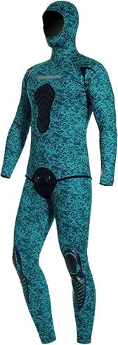 Mens Two-Piece Camo Wetsuit, 3mm Neoprene Spearfishing Suit with Chest Pad and Knee Protection, Hooded Diving Suit in Saudi Arabia