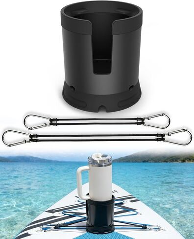 Seven Sparta Large Paddle Board Cup Holder Stable Kayak Drink Holder with Extra Tie-Down Straps and Hooks Paddleboard Accessories for All Types of Cup Bottle Drink Holder (Blue) in Kuwait