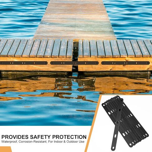Frienda 10 Pcs 16" Black Mending Plate Heavy Duty Metal Straight Bracket Flat Straight Braces Repair Flat Slotted Plate Steel Joining Fixing Brackets Connector for Wood Furniture Tables Bookshelves in Saudi Arabia