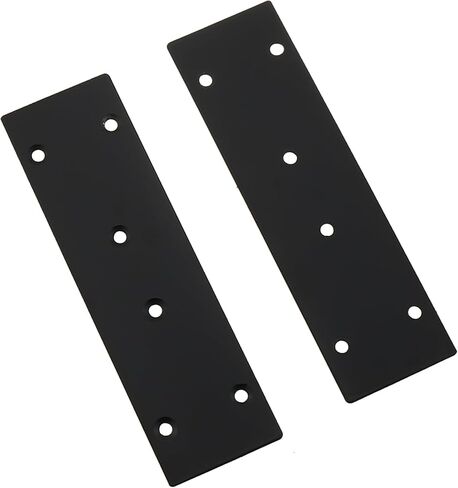 4 قطع من دعامات الزاوية اليمنى المسطحة، لوحات توصيل إصلاح من الفولاذ المقاوم للصدأ، لوحات ربط وإصلاح سوداء، للأثاث والأرفف والخزائن، مع براغي (6.6 × 1.9/168 × 48 مم) in Kuwait