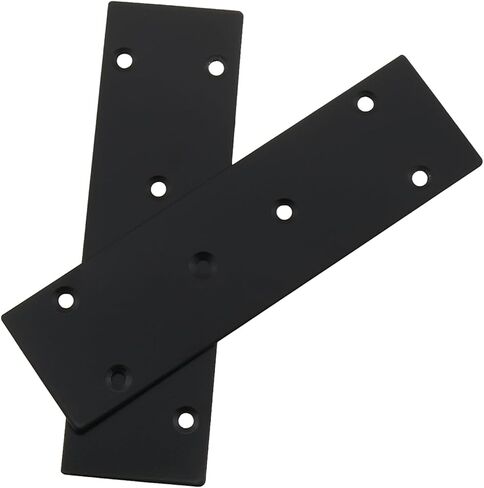 4 قطع من دعامات الزاوية اليمنى المسطحة، لوحات توصيل إصلاح من الفولاذ المقاوم للصدأ، لوحات ربط وإصلاح سوداء، للأثاث والأرفف والخزائن، مع براغي (6.6 × 1.9/168 × 48 مم) in Kuwait