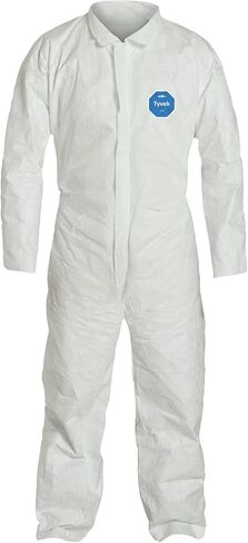 أغطية واقية TY120 DuPont Tyvek 400، 6 عبوات، معصمين وكاحل مفتوحين، معدات الوقاية الشخصية الخطرة للاستعمال مرة واحدة، أبيض in Saudi Arabia