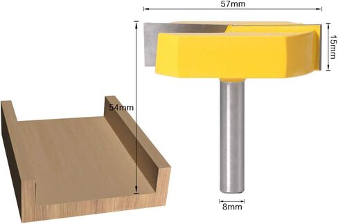 8mm Shank 57mm Head Bottom Cleaning End Mill | Wood Slotting & Milling Cutter Tool in Saudi Arabia
