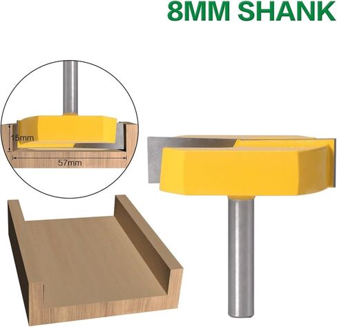 8mm Shank 57mm Head Bottom Cleaning End Mill | Wood Slotting & Milling Cutter Tool in Saudi Arabia