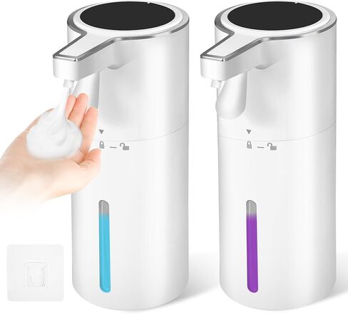 2-Pack Foaming Soap Dispenser, 13.5 oz ABS Hand Soap Dispenser - with Clear Window & Laser Marks for Kitchen Bathroom Sink, Commercial Sensor Pump in Saudi Arabia