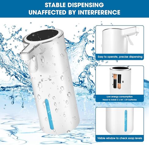 2-Pack Foaming Soap Dispenser, 13.5 oz ABS Hand Soap Dispenser - with Clear Window & Laser Marks for Kitchen Bathroom Sink, Commercial Sensor Pump in Saudi Arabia