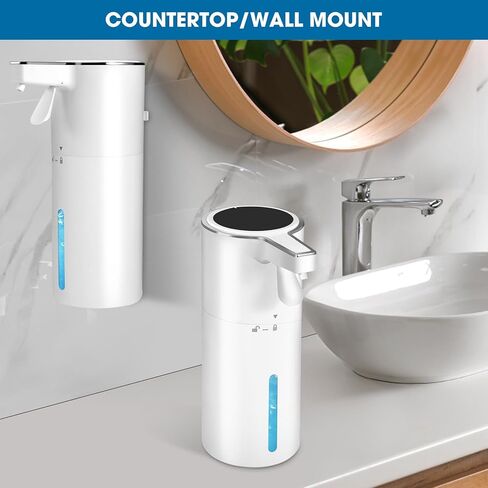 2-Pack Foaming Soap Dispenser, 13.5 oz ABS Hand Soap Dispenser - with Clear Window & Laser Marks for Kitchen Bathroom Sink, Commercial Sensor Pump in Saudi Arabia