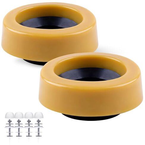 2-Pack Extra Thick Toilet Wax Ring Replacement Kit with 304 Stainless Steel Bolts & Nuts, High Flange Seal for 3-inch or 4-inch Waste Lines, No-Leak Solution for Floor-Mounted Toilets in Saudi Arabia