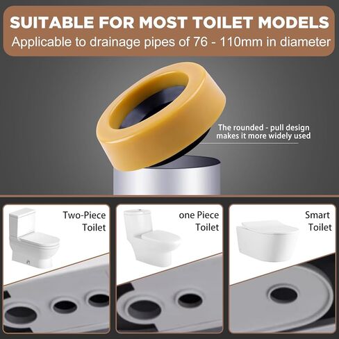 2-Pack Extra Thick Toilet Wax Ring Replacement Kit with 304 Stainless Steel Bolts & Nuts, High Flange Seal for 3-inch or 4-inch Waste Lines, No-Leak Solution for Floor-Mounted Toilets in Saudi Arabia